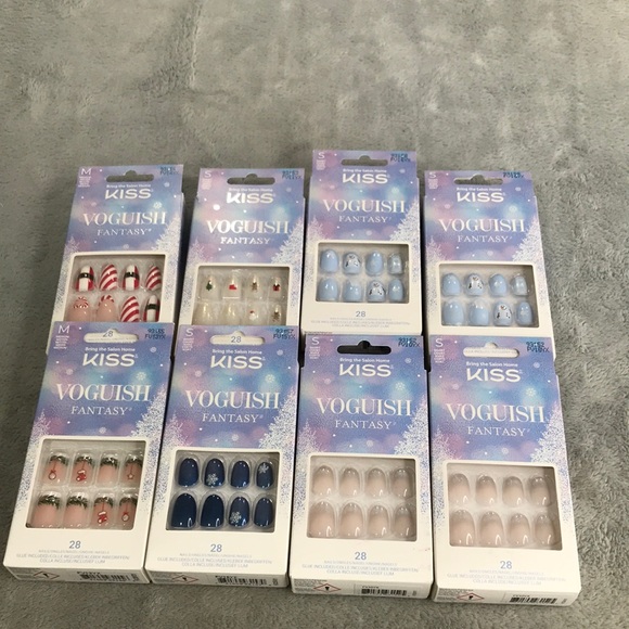 Kiss Voguish Fantasy Winter/ Holiday Nails 8 Boxes - Picture 1 of 16